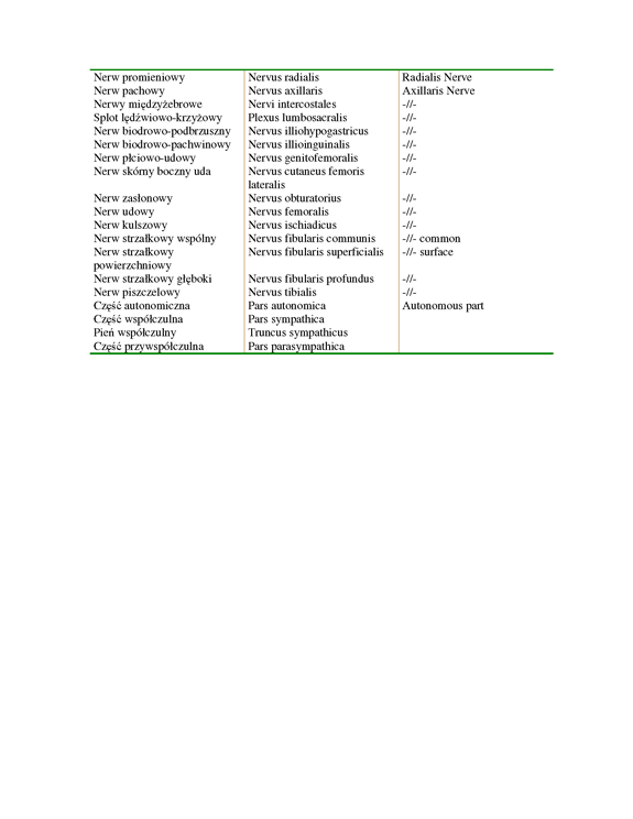 Nazewnictwo polsko-łacińsko-angielskie – strona 6